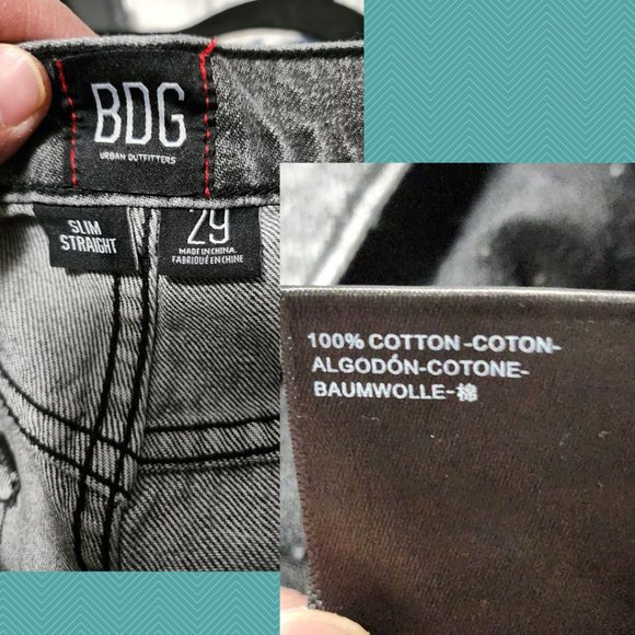 BDG Black Wash Distressed High Rise Slim Straight Jeans - Picture 6 of 6